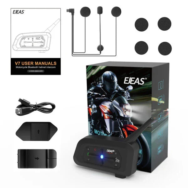 EJEAS V7 Helmet Bluetooth Intercom Headset, Waterproof IP65 - View 2