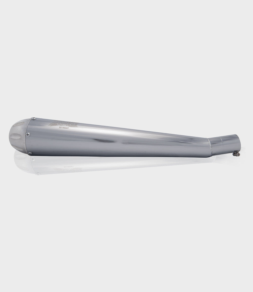 Moto Torque Megaphone Chrome Exhaust for Royal Enfield UCE Models – Dyno Proven Performance Silencer