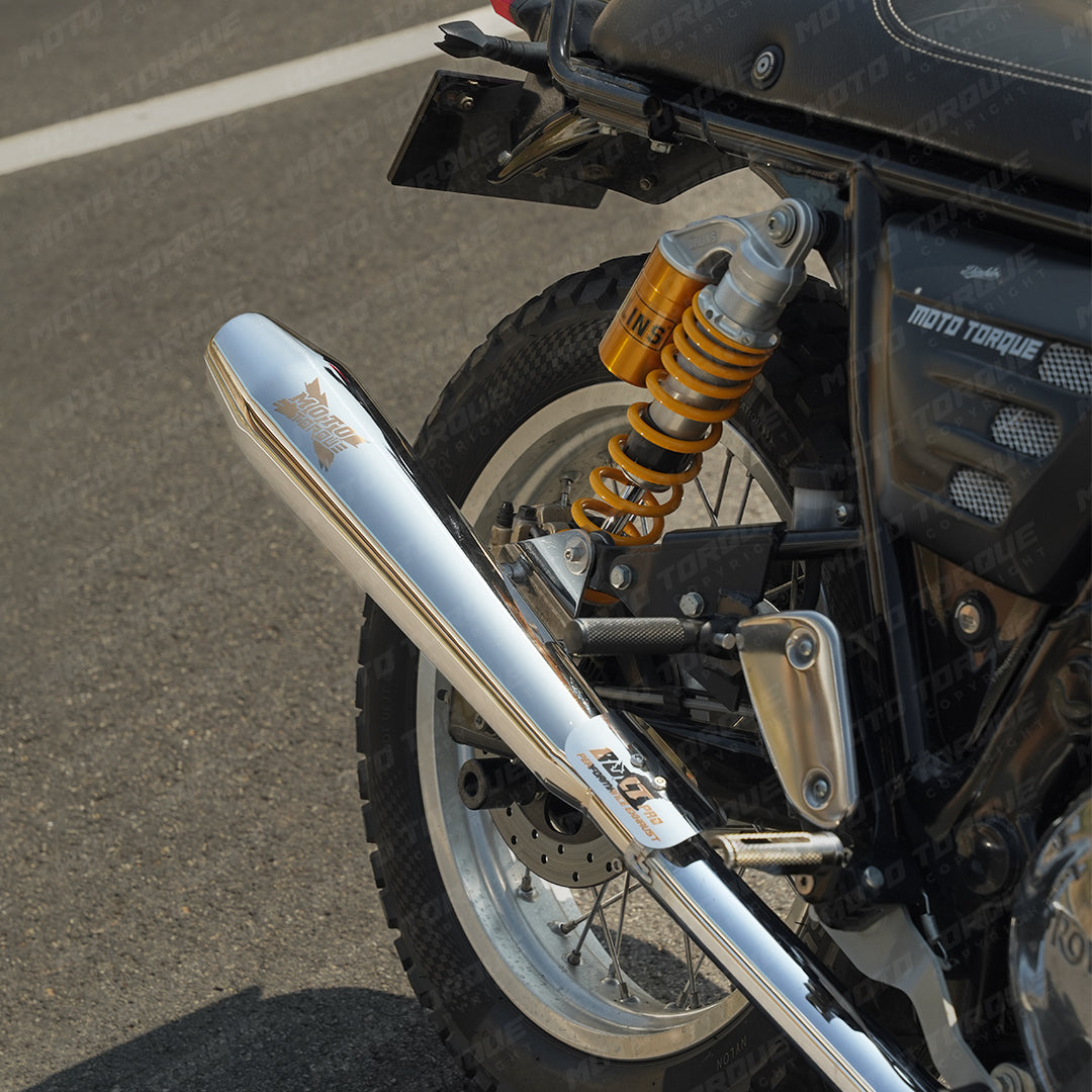 Moto Torque BOLT PRO Polish Performance Exhaust for Royal Enfield Interceptor 650 / Continental GT 650 | Stainless Steel