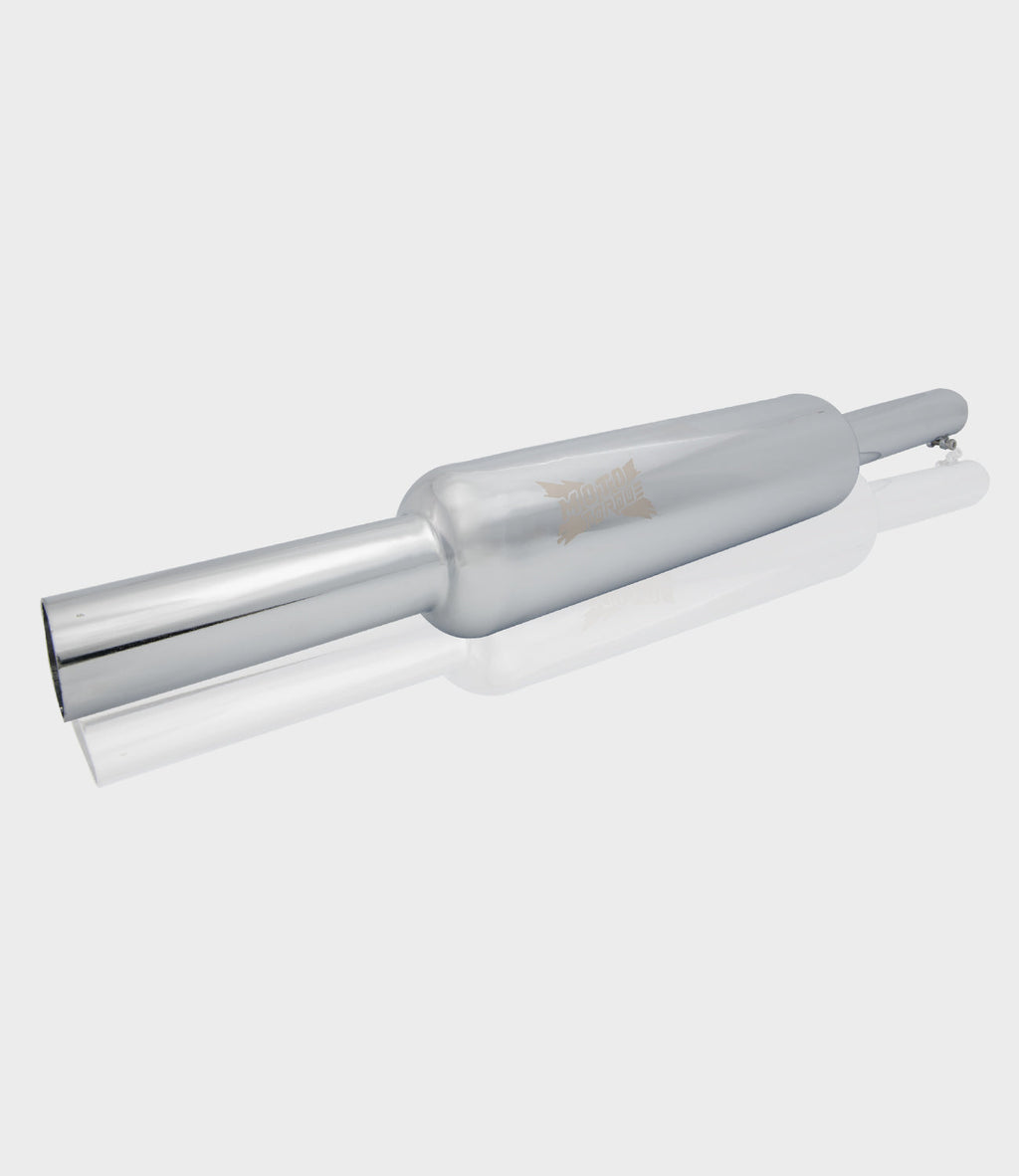 Moto torque Bottle Chrome Exhaust for Royal Enfield UCE Models – Classical Bullet Bass Performance Silencer - View 2
