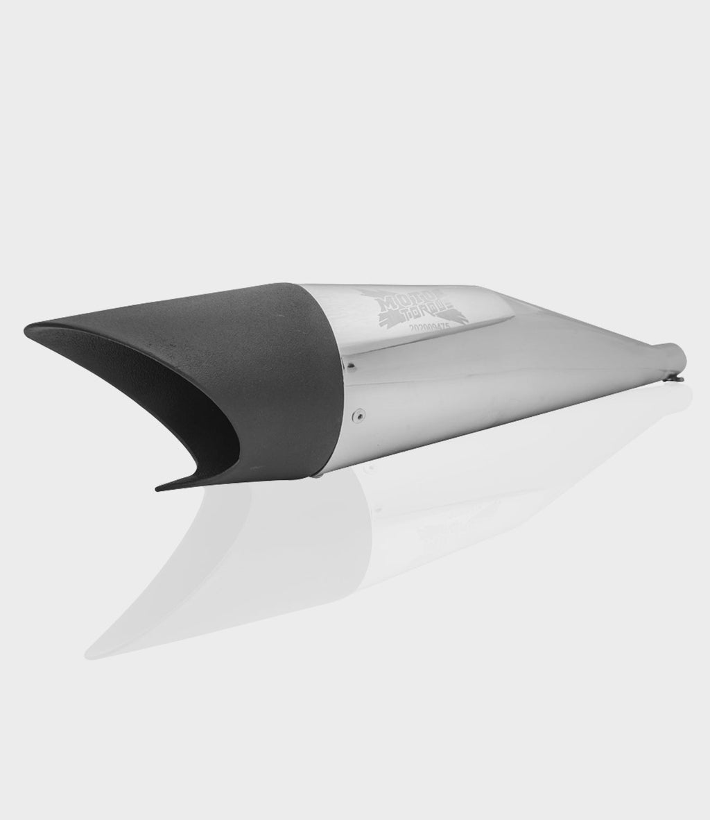 Moto Torque Shark Half Chrome Performance Exhaust for Royal Enfield – Universal UCE Slip-On Exhaust - View 2