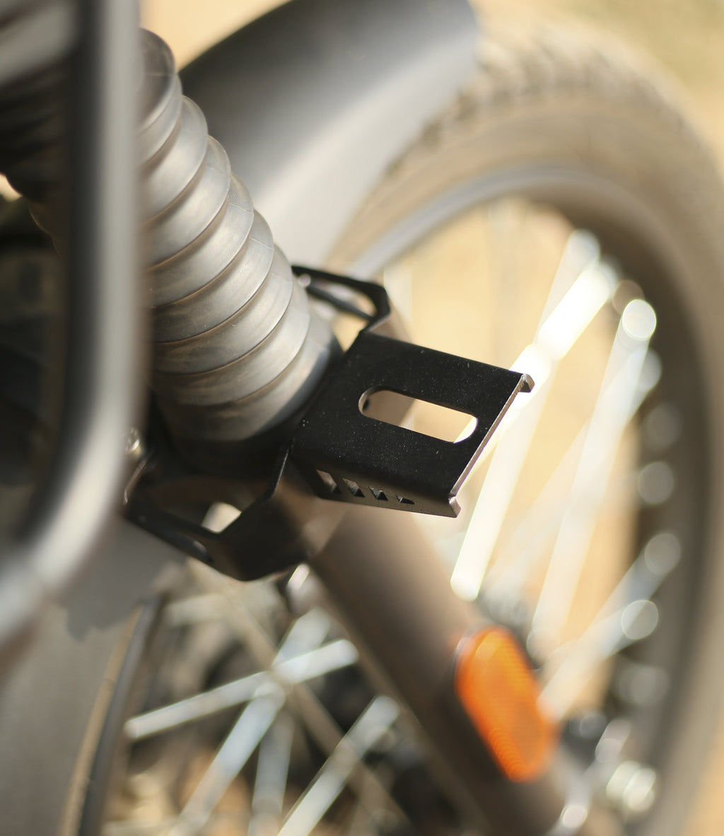 Mototorque Fog Light Mount for Royal Enfield Himalayan BS6 | 3mm Mild Steel Auxiliary Light Bracket | Black - View 2