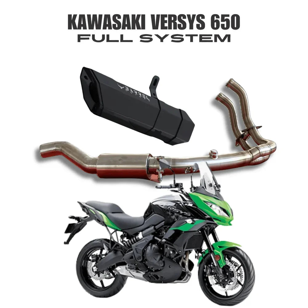 Barrel Rogue 2.0 Full System Exhaust for Kawasaki Versys 650 | 304 Stainless Steel Performance Exhaust
