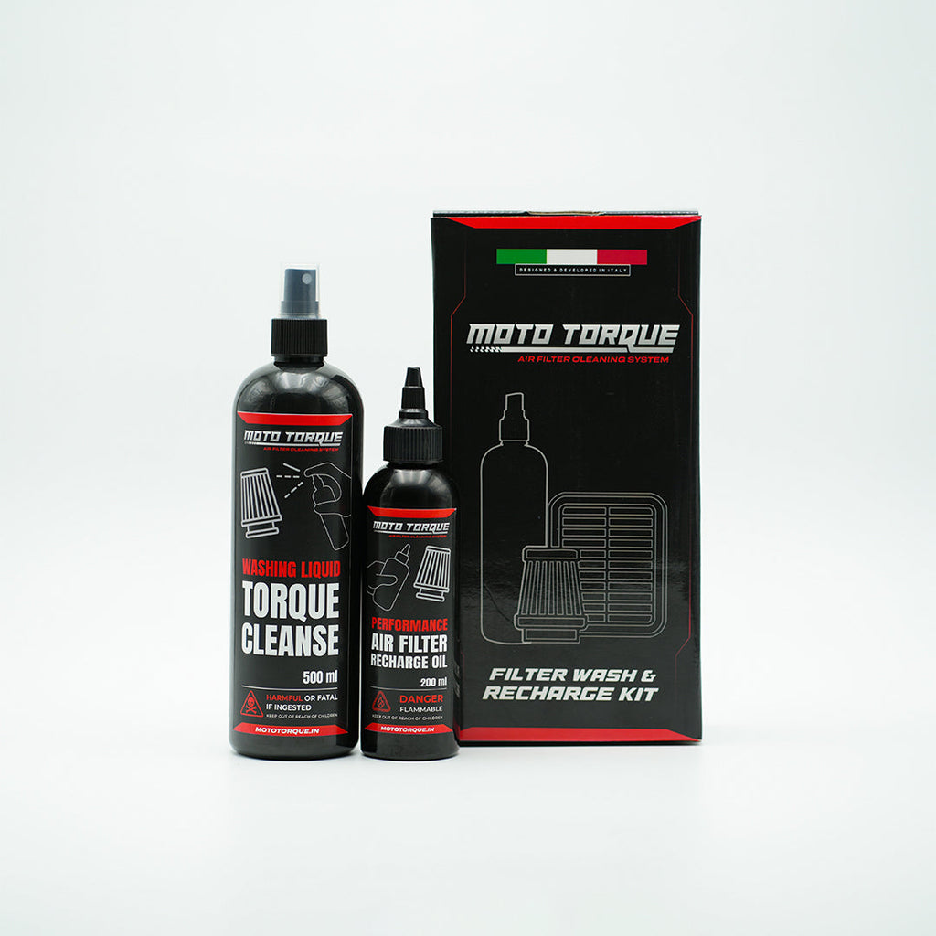 Moto Torque Air Filter Cleaning Kit – Complete Cleaner & Oil Maintenance Kit for Reusable Motorcycle Air Filters
