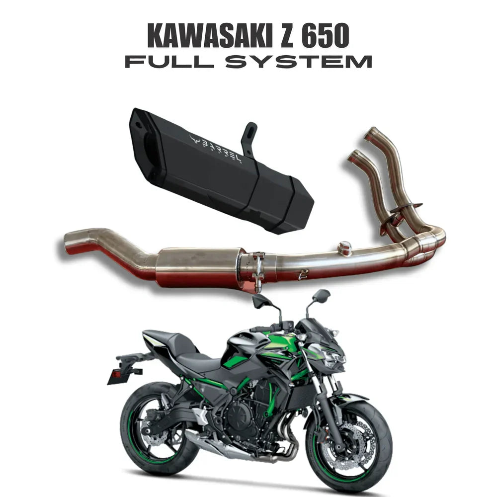 Barrel Rogue 2.0 Slip-On Exhaust for Kawasaki Z650 | 304 Stainless Steel Performance Exhaust - View 2