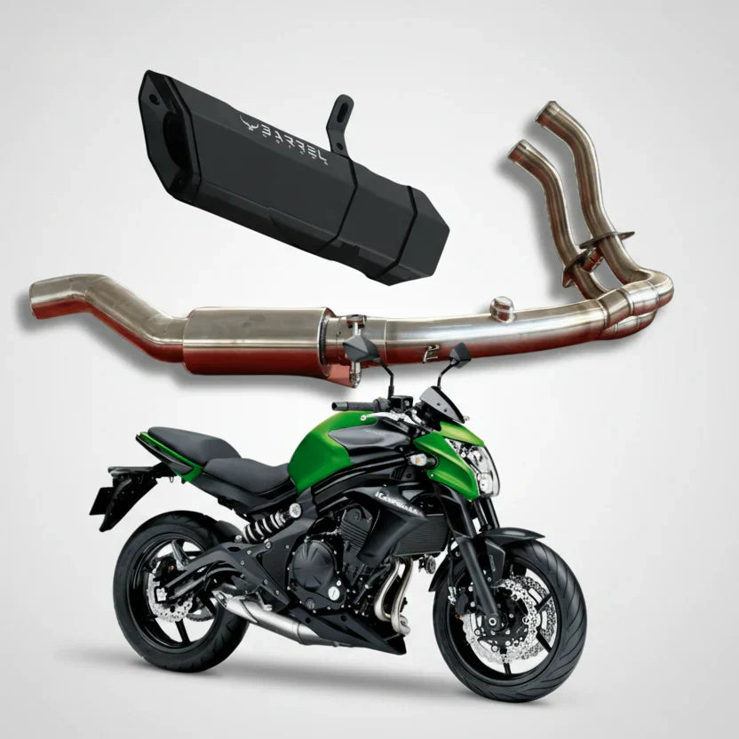 Barrel Rogue 2.0 Full System Exhaust for Kawasaki ER6n | 304 Stainless Steel Performance Exhaust