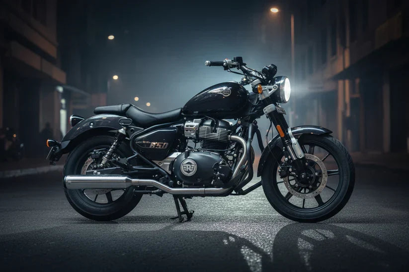 SS Motocorp 2x2 Full System Exhaust for Royal Enfield Super Meteor 650 | Dual Exhaust Setup with Header, Mid Pipes & Slip-Ons