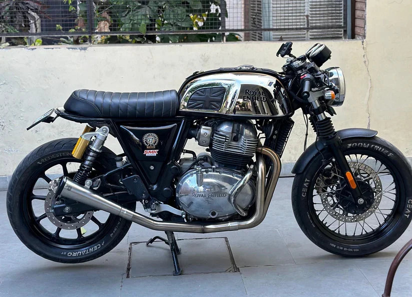 SS Motocorp 2x1 Full System Exhaust with Slim Can for Royal Enfield Interceptor 650 / Continental GT 650 | Lightweight