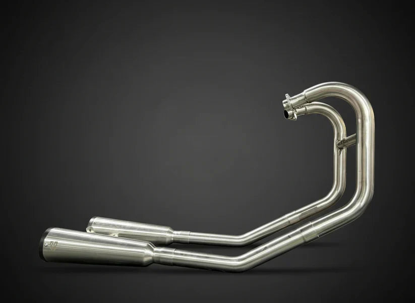 SS Motocorp 2x2 Full System Exhaust with Fat Cans for Royal Enfield Interceptor 650 / Continental GT 650 | Dual Exhaust