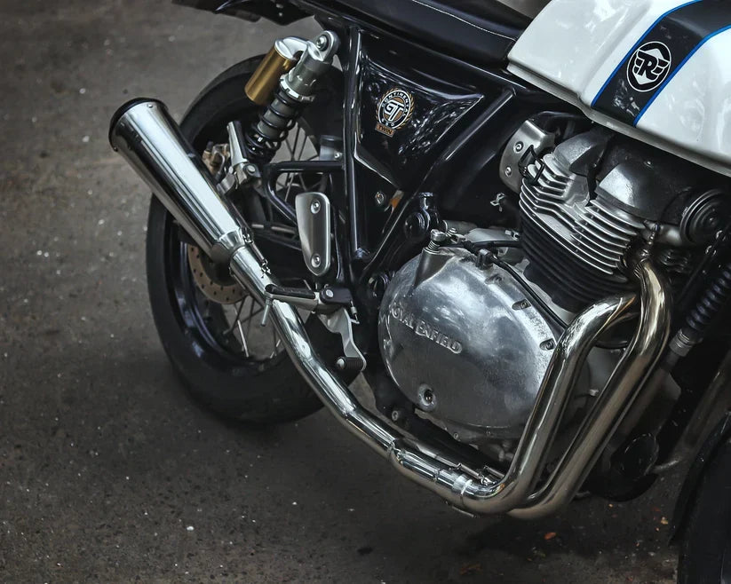 SS Motocorp 2x1 Full System Exhaust with Fat Can for Royal Enfield Interceptor 650 / Continental GT 650 | Performance Exhaust