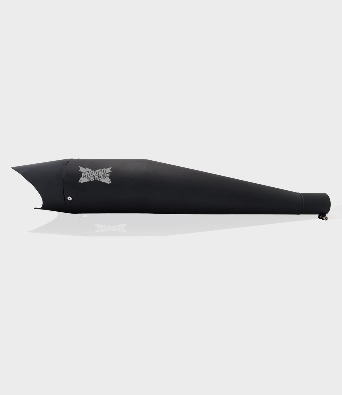 Moto Torque Shark Black Exhaust for Royal Enfield UCE Models – Performance Bass Silencer - View 2