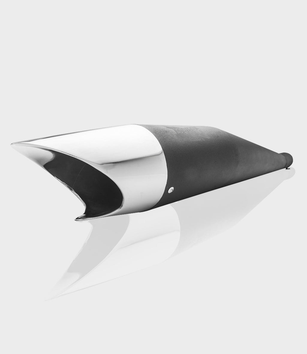 Moto Torque Shark Black Chrome Performance Exhaust for Royal Enfield – Universal UCE Slip-On Exhaust - View 2