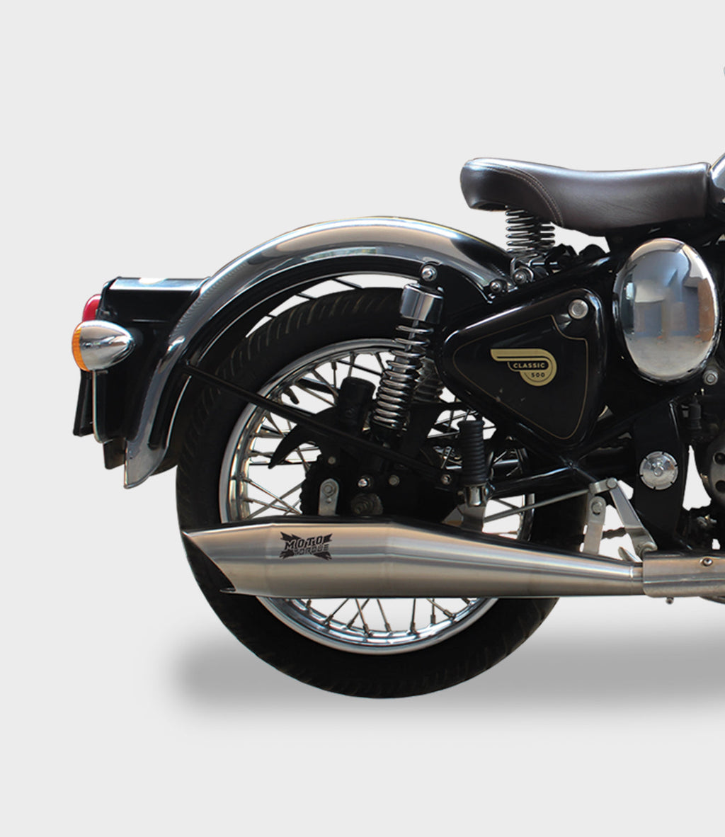 Moto Torque Shark Pro Performance Exhaust for Royal Enfield – Stainless Steel Slip-On Exhaust with Lifetime Warranty - View 3