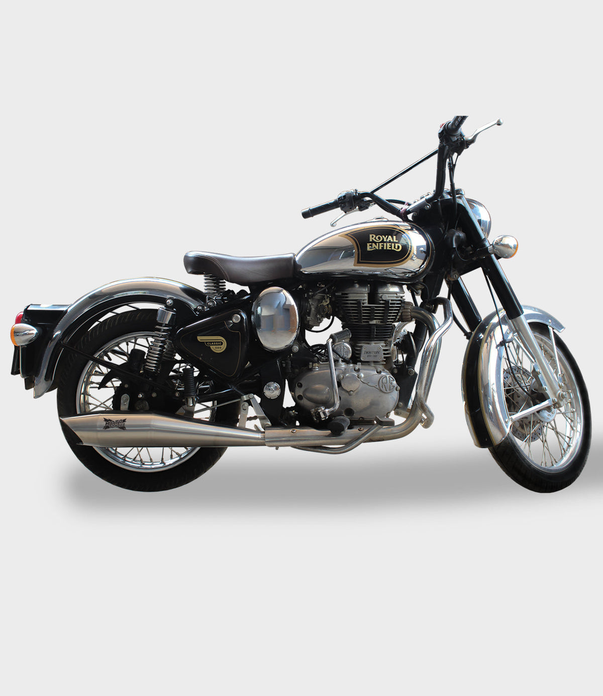 Moto Torque Shark Pro Performance Exhaust for Royal Enfield – Stainless Steel Slip-On Exhaust with Lifetime Warranty - View 4