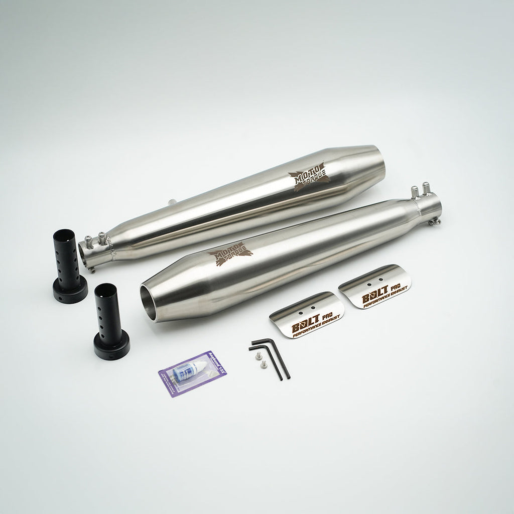 Moto Torque BOLT PRO Performance Exhaust Matte for Royal Enfield Interceptor 650 / Continental GT 650 | Free Flow Slip-On
