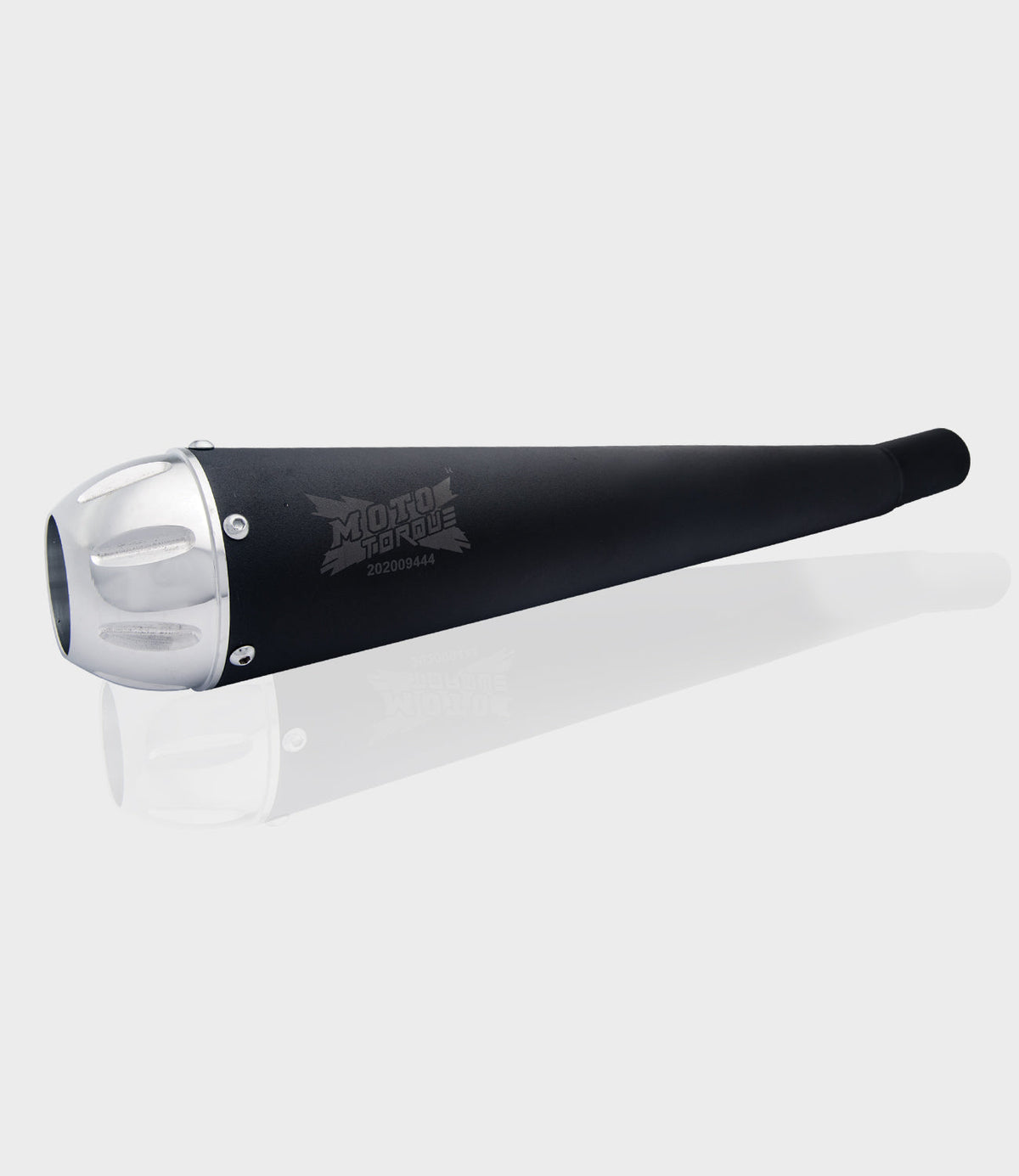 Moto Torque Megaphone Black Performance Exhaust for Royal Enfield – Dyno Proven Universal UCE Slip-On Exhaust - View 2