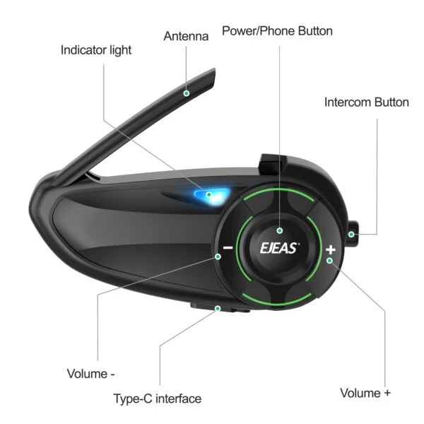 EJEAS Q8 Motorcycle Intercom System - View 3