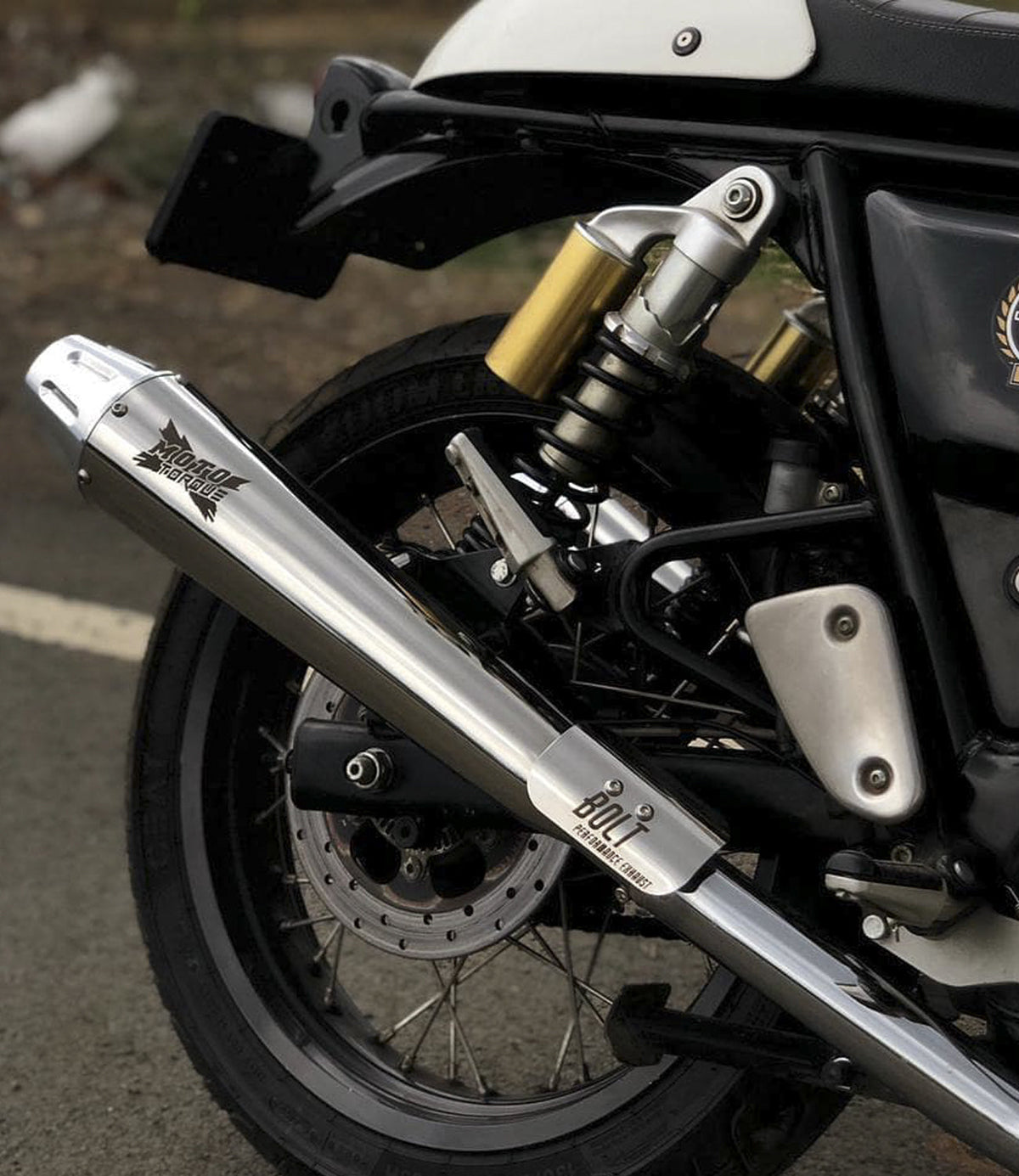 Moto Torque BOLT Performance Exhaust for Royal Enfield Interceptor 650 / Continental GT 650 | Stainless Steel Slip-On Exhaust