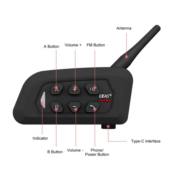 EJEAS V4 Plus Motorcycle Bluetooth Intercom - View 3