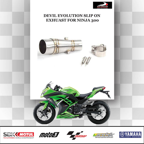 Devil Evolution Slip-On Exhaust with Link Pipe for Kawasaki Ninja 400 / Kawasaki Ninja 500 | Performance Racing Exhaust India