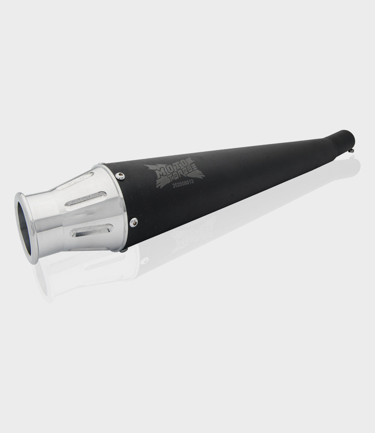 Moto Torque Launcher Black Exhaust for Royal Enfield UCE Models – Dyno Proven Performance Silencer - View 2