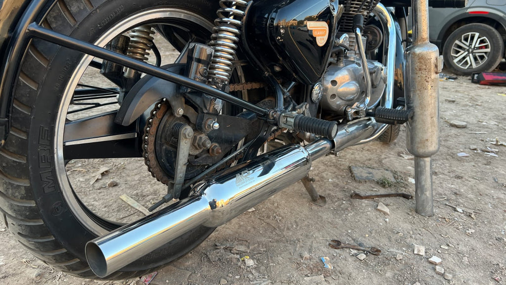 KP Racing System INDORI Exhaust for Royal Enfield Bullet 350, Classic 350, Thunderbird 350 & Electra 350 | SS304 Stainless