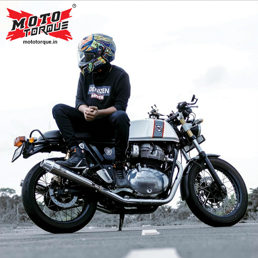 Moto Torque Launcher Black Exhaust for Royal Enfield UCE Models – Dyno Proven Performance Silencer - View 3