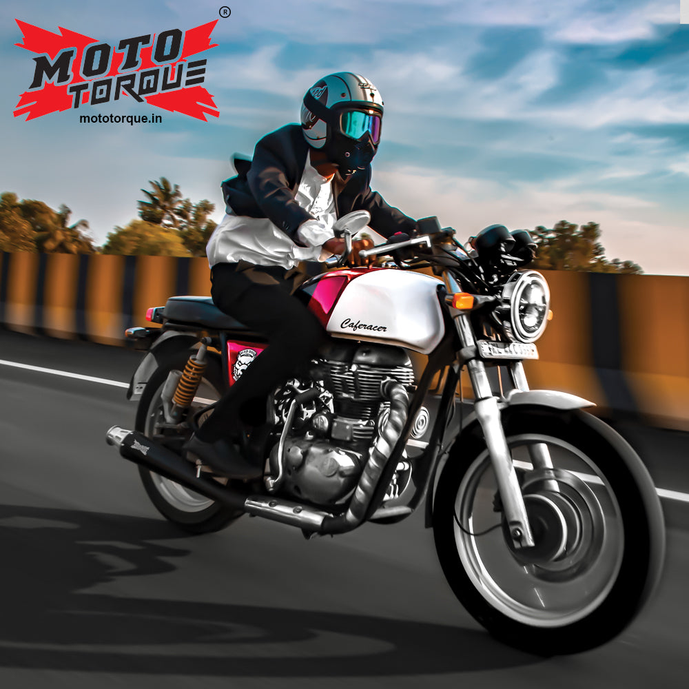 Moto Torque Launcher Black Exhaust for Royal Enfield UCE Models – Dyno Proven Performance Silencer - View 4
