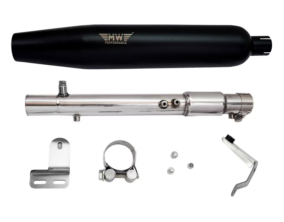 Motowings Magnetor Black Performance Exhaust for Royal Enfield Meteor 350 / Classic 350 Reborn (BS6 J Platform) – Stainless