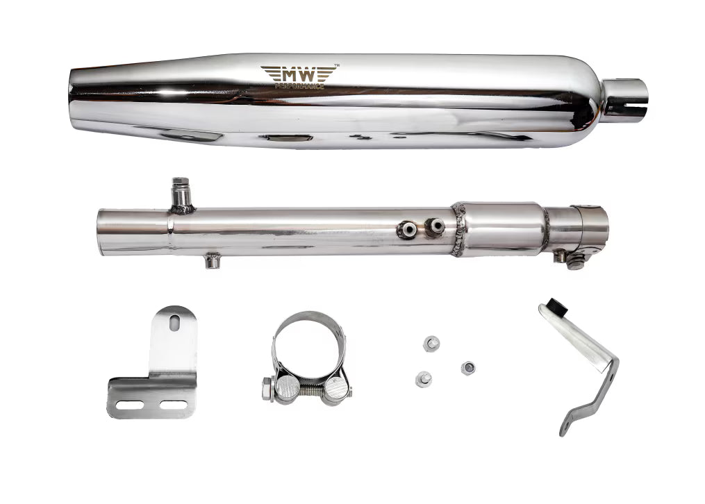 Motowings Performance Magnetor Exhaust (Steel Polish) for Royal Enfield Meteor 350 / Classic 350 Reborn / Standard 350