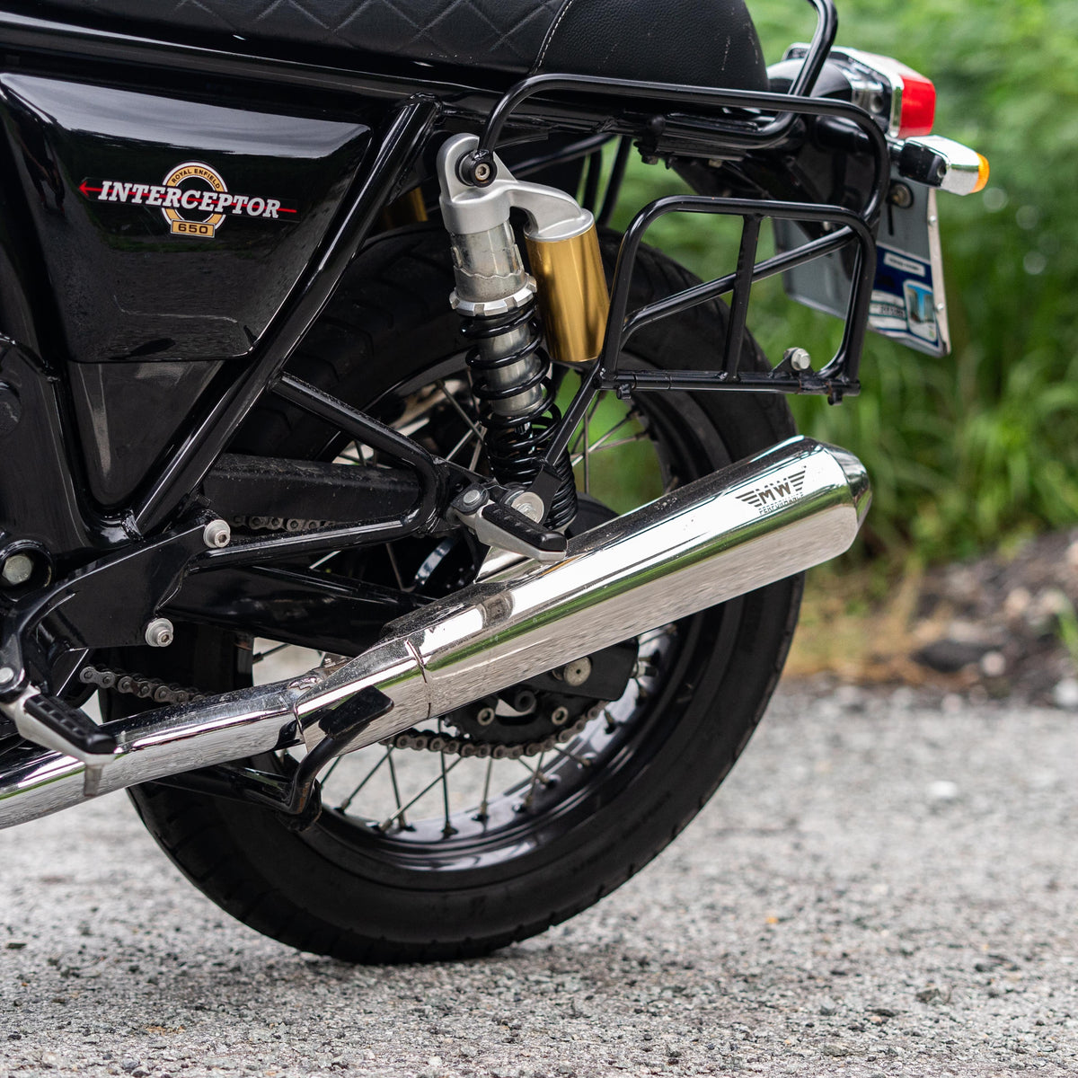 Motowings Performance Trident Version 2 Polish Exhaust for Royal Enfield Interceptor 650 | Premium Slip-On Upgrade