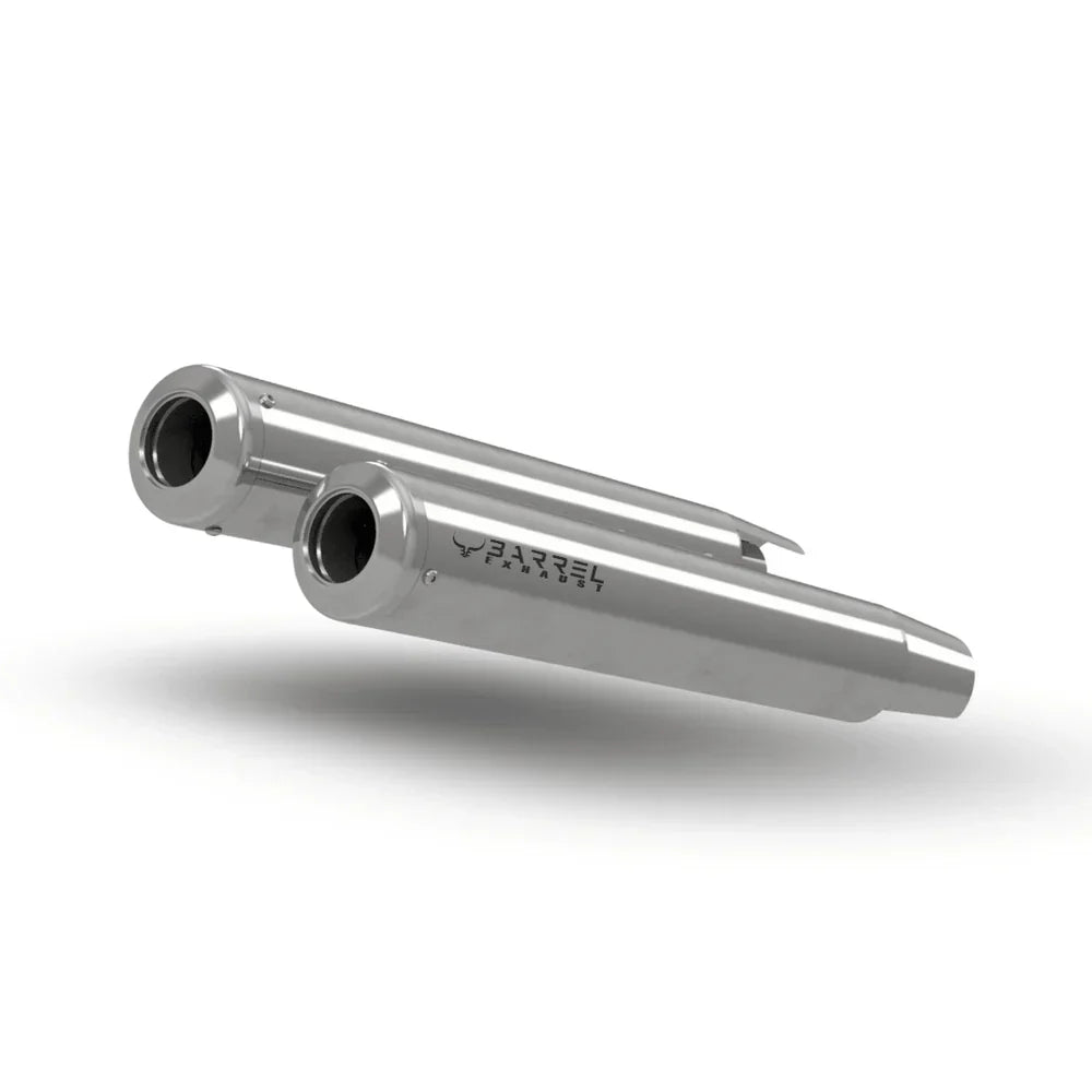 Barrel Exhaust-10 Bass Master Polish Slip-On Exhaust for Royal Enfield Interceptor 650 / Continental GT 650 | 304 Stainless