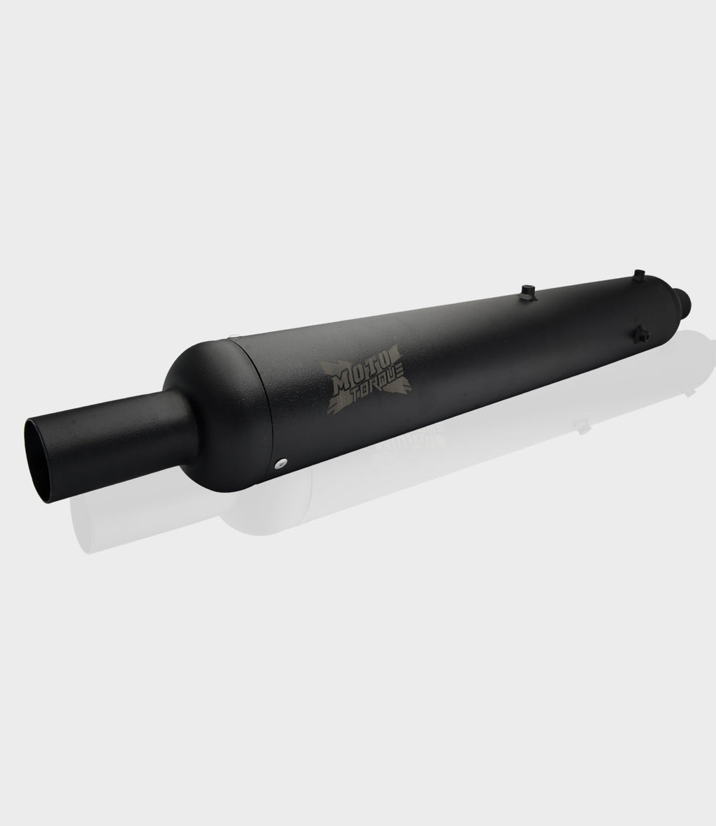 Moto Torque Replica Black Exhaust (BS6) for Royal Enfield – Stock Look Performance Bass Silencer - View 2