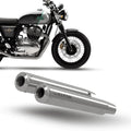 Barrel Exhaust-10 Bass Master Polish Slip-On Exhaust for Royal Enfield Interceptor 650 / Continental GT 650 | 304 Stainless
