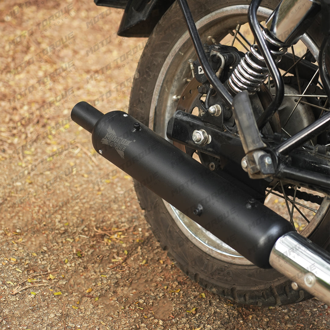 Moto Torque Replica Exhaust Black for Royal Enfield Classic 350 Reborn | Premium Black Performance Exhaust - View 2