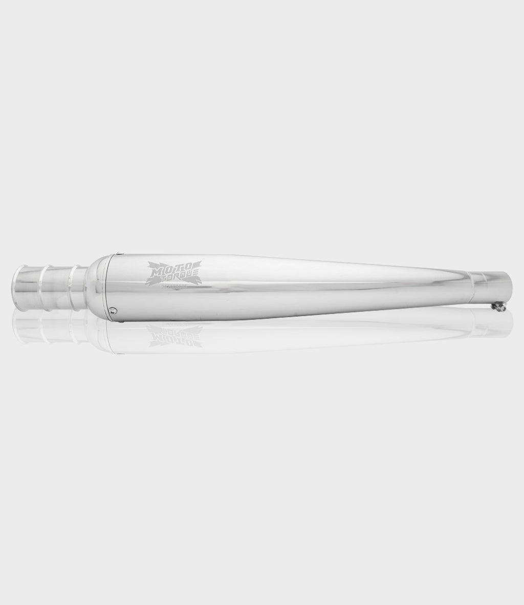 Moto Torque Beat Chrome Exhaust for Royal Enfield UCE Models – Dyno Proven Performance Silencer
