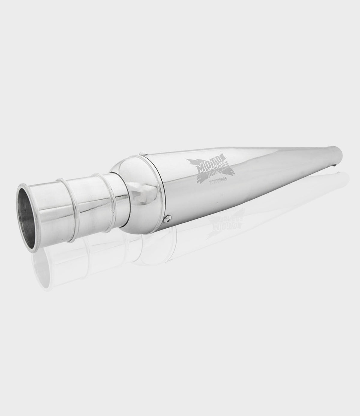 Moto Torque Beat Chrome Exhaust for Royal Enfield UCE Models – Dyno Proven Performance Silencer - View 2