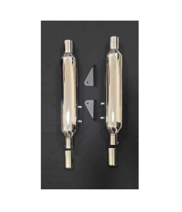 AEW TE204 Classic 650 Performance Exhaust Mirror Polish | Royal Enfield Slip-On Stainless Steel Exhaust