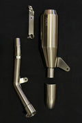 AEW EDGE Free Flow Exhaust with Mid Pipe & Centre Stand Bracket for Royal Enfield Guerrilla 450 | AEW Performance Silencer