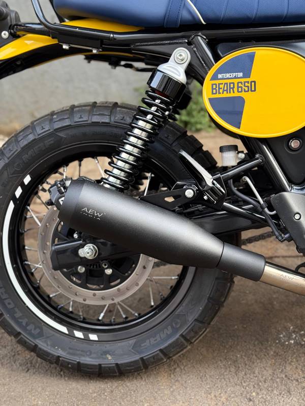 AEW Edge SS Black Performance Exhaust for Royal Enfield Bear 650 | Stainless Steel Free Flow Exhaust - View 4
