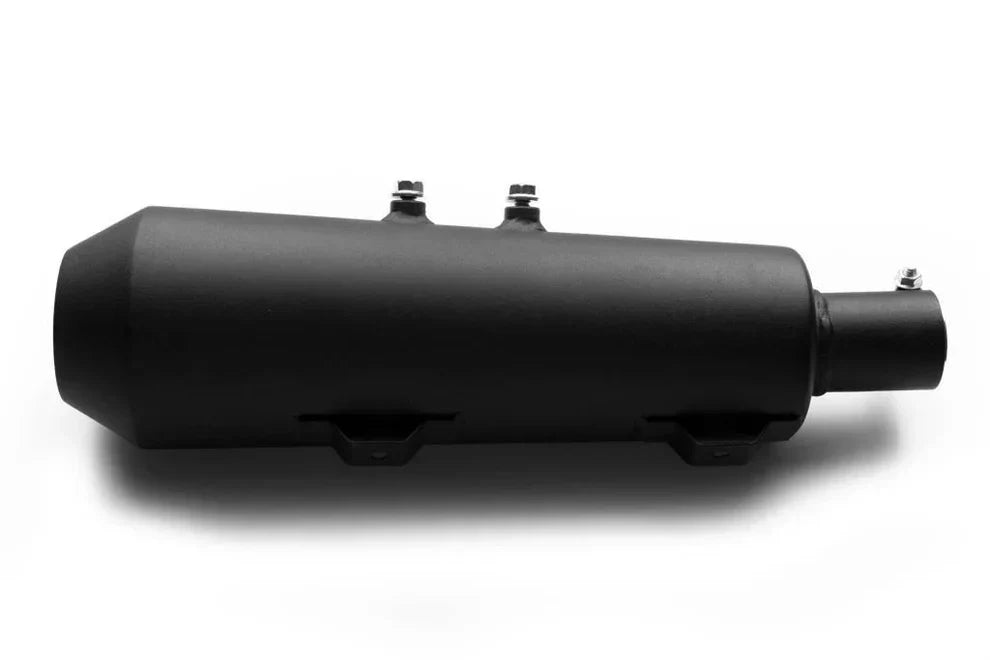 AEW Free Flow Exhaust for Royal Enfield Hunter 350 | Mild Steel Heat Resistant Black | Model 89200 | AEW Performance Silencer