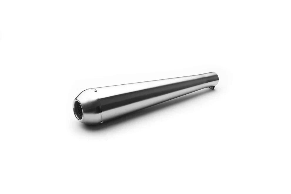AEW Megaphone Exhaust Silencer for Royal Enfield Motorcycles | Mild Steel Chrome, Heat Resistant Full Black & Stainless Steel