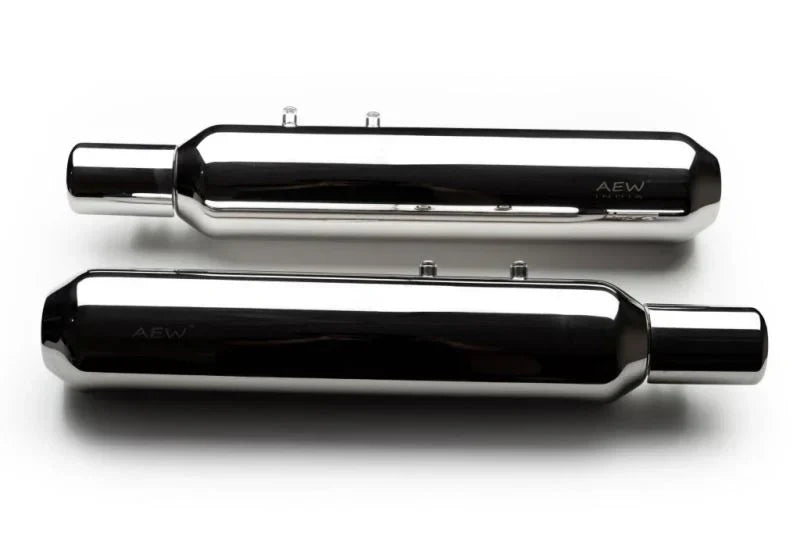 AEW TE 202 Performance Exhaust for Royal Enfield Super Meteor 650 | Stainless Steel & Chrome Exhaust Silencer
