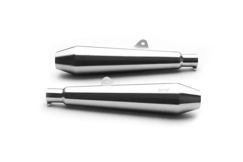 AEW TE 101 Megaphone Exhaust for Interceptor 650 / Continental GT 650 | Stainless Steel / Black / Chrome | AEW Silencer