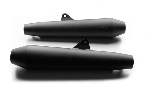 AEW TE 102 Megaphone Performance Exhaust for Interceptor 650 / Continental GT 650 | Black, Stainless Steel & Mirror Polish