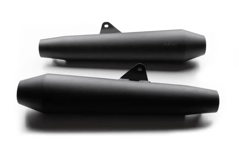 AEW TE 102 Megaphone Performance Exhaust for Interceptor 650 / Continental GT 650 | Black, Stainless Steel & Mirror Polish