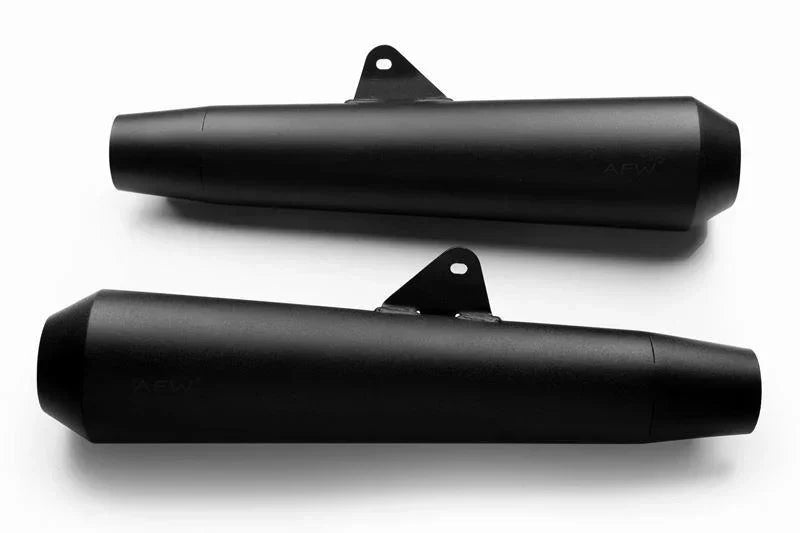 AEW TE 103 Megaphone Performance Exhaust for Interceptor 650 / Continental GT 650 | Black & Stainless Steel Variants
