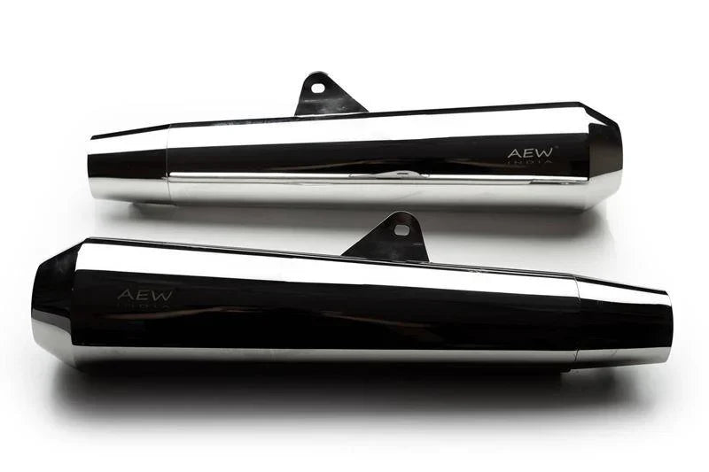 AEW TE 103 Megaphone Performance Exhaust for Interceptor 650 / Continental GT 650 | Black & Stainless Steel Variants - View 4