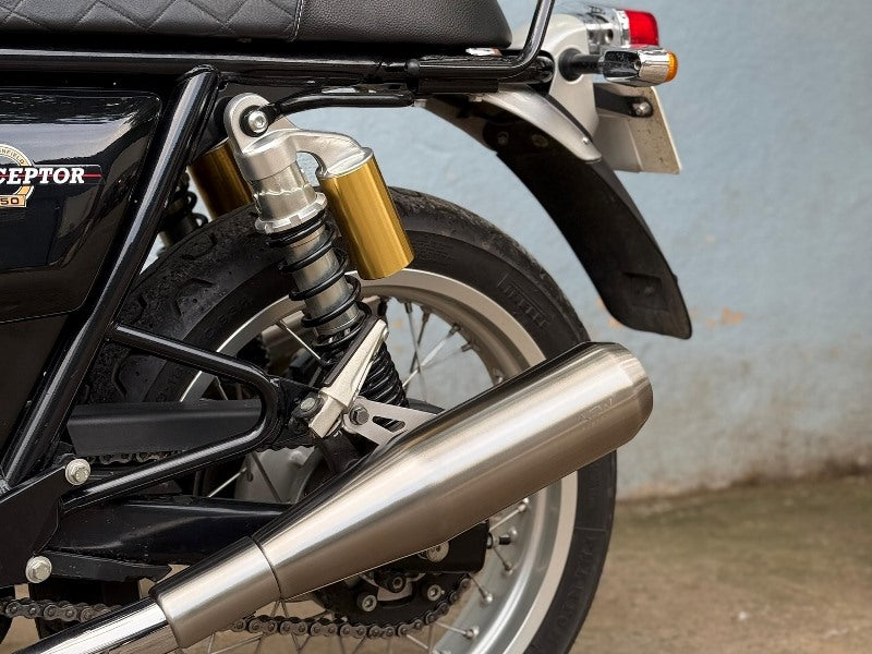 AEW TE 104 EDGE Slip-On Exhaust Interceptor 650 / GT 650 Stainless Steel Matt Polish | Performance Megaphone Silencer