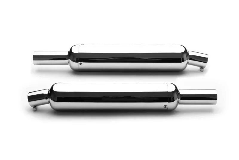 AEW TE201 Short Pipes Performance Exhaust for Royal Enfield Interceptor 650 | Classic Style Chrome & Stainless Steel - View 4